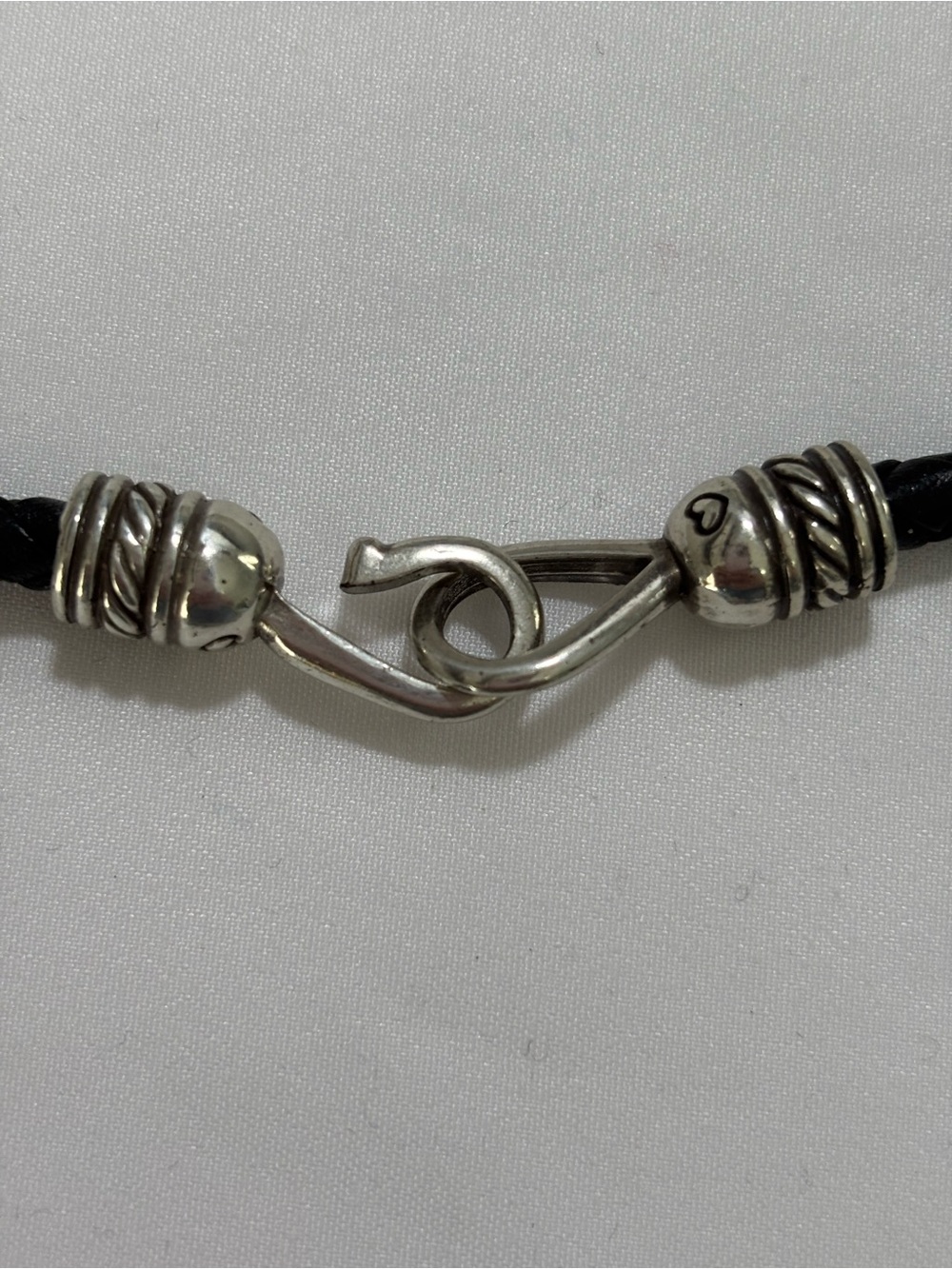 Vintage Brighton Black and Silver Braided Cord Pendant Necklace Lariat Style 19” - Picture 3 of 5